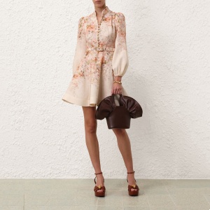zimmermann illustration buttoned mini in cream rococo floral